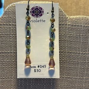 Unique Vintage Beaded Earrings #245 Handmade by Violette Grace